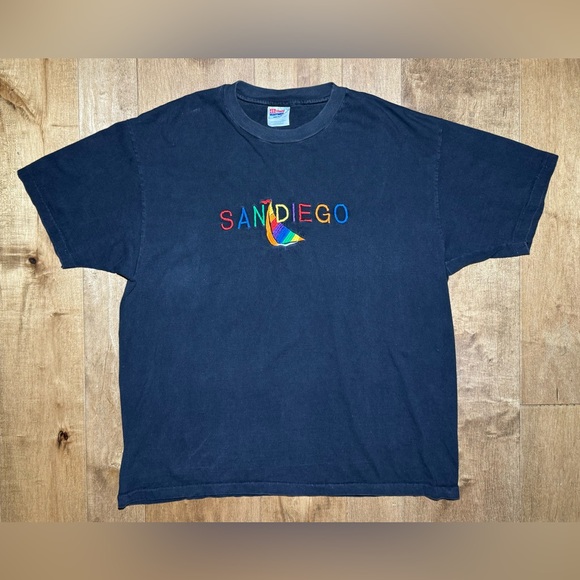 Hanes Other - Vintage 90s Hanes HeavyWeight Black Embroidered San Diego Single Stitch Men’s XL